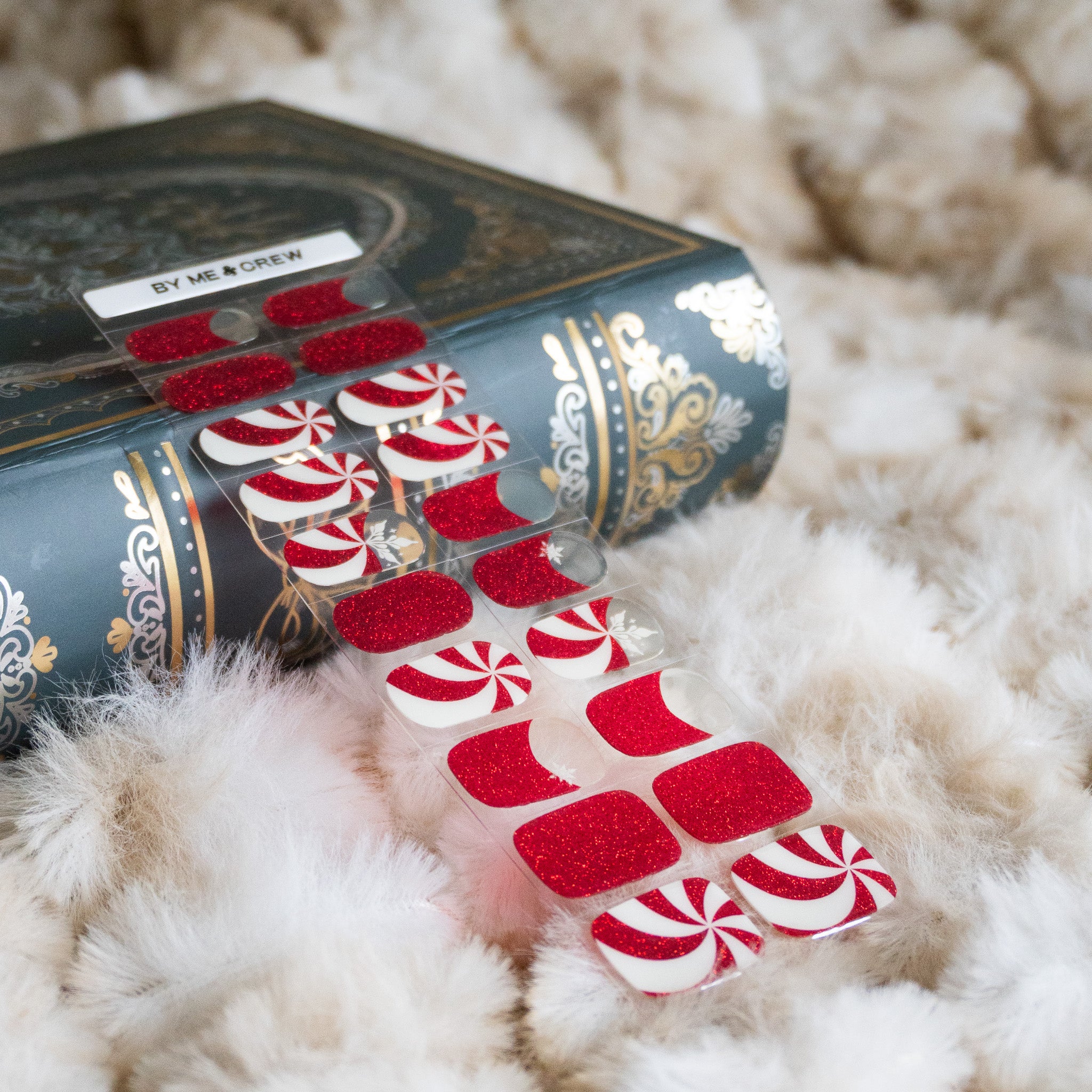 Peppermint Swirl DIY Semi Cured Gel Nail Stickers-4