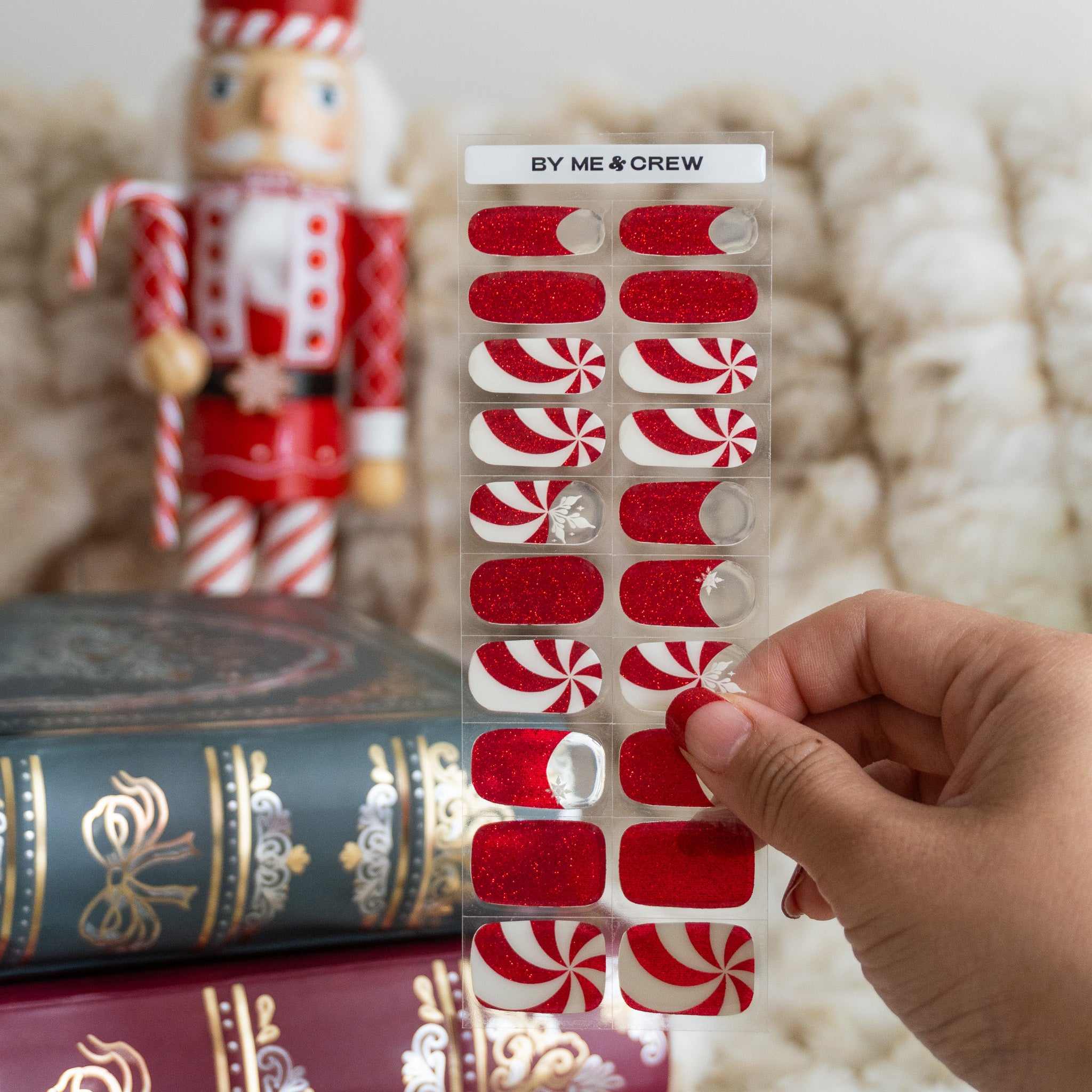 Peppermint Swirl DIY Semi Cured Gel Nail Stickers-7