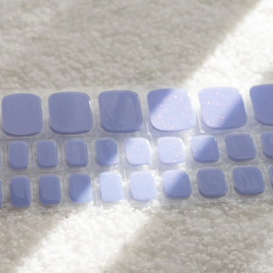 [PEDI / TOES] Periwinkle Blue Semi Cured Gel Nail Stickers