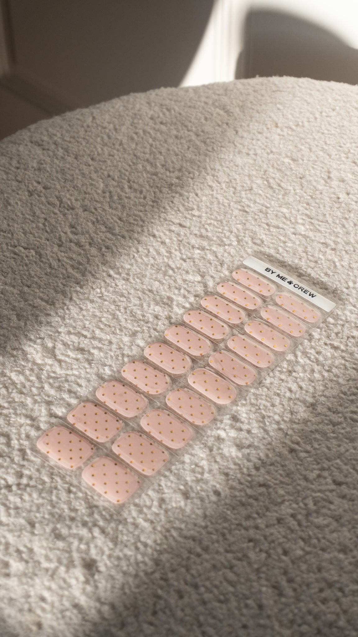 Pink and Gold Polka Dot DIY Semi Cured Gel Nail Stickers-6