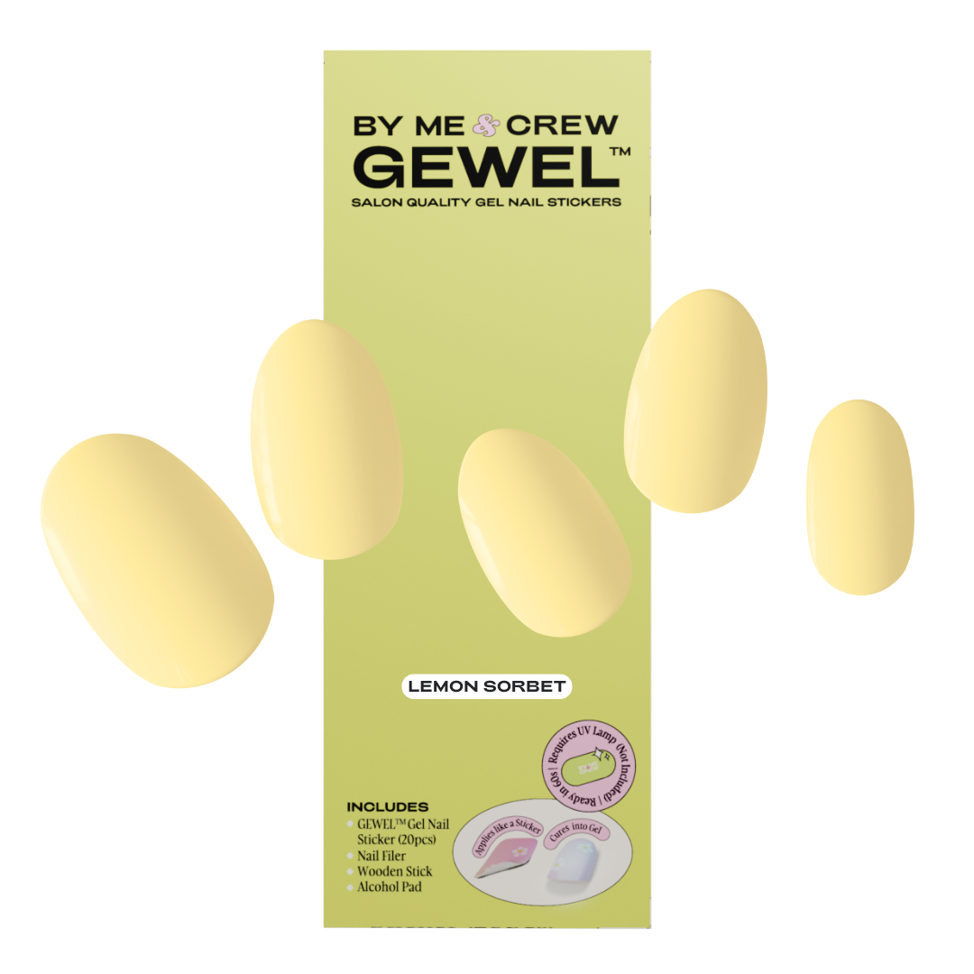 Lemon Sorbet Yellow DIY Semi Cured Gel Nail Stickers
