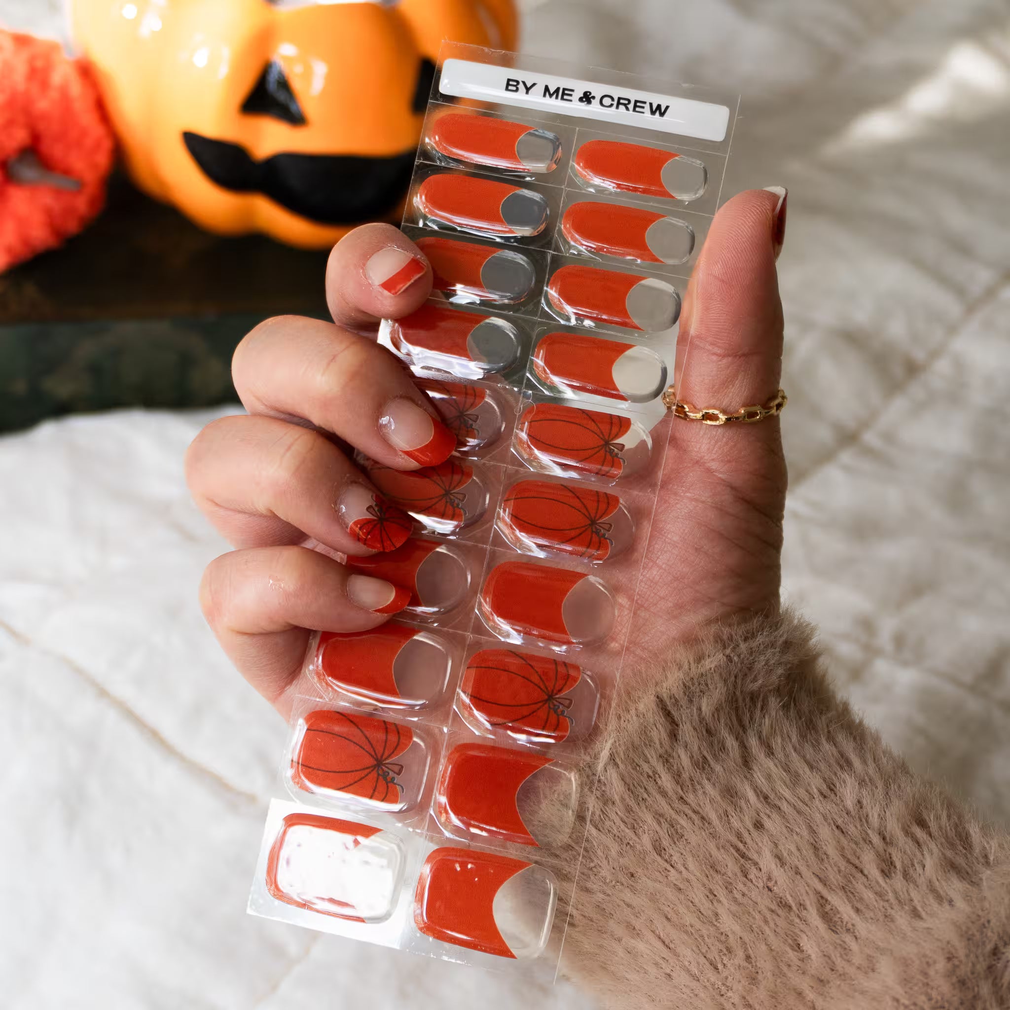 Pumpkin Pie DIY Semi Cured Gel Nail Stickers-4