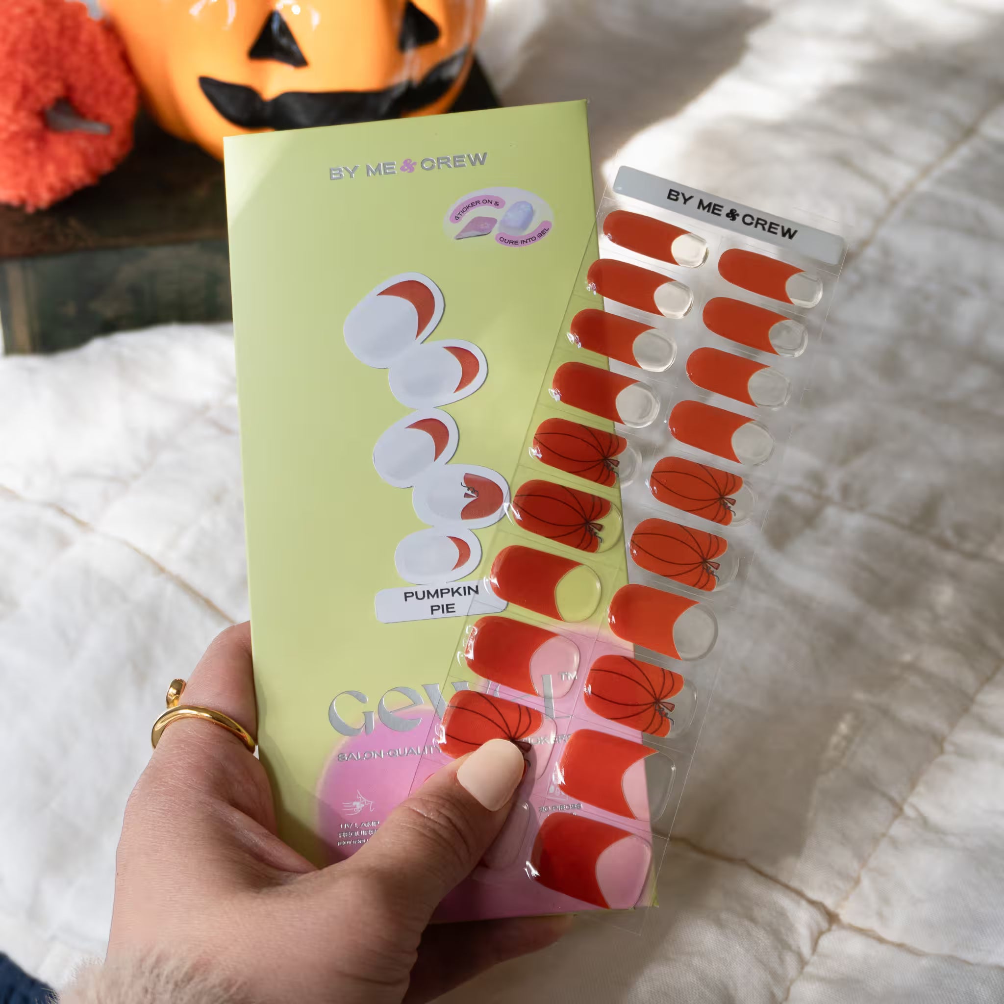 Pumpkin Pie DIY Semi Cured Gel Nail Stickers-8