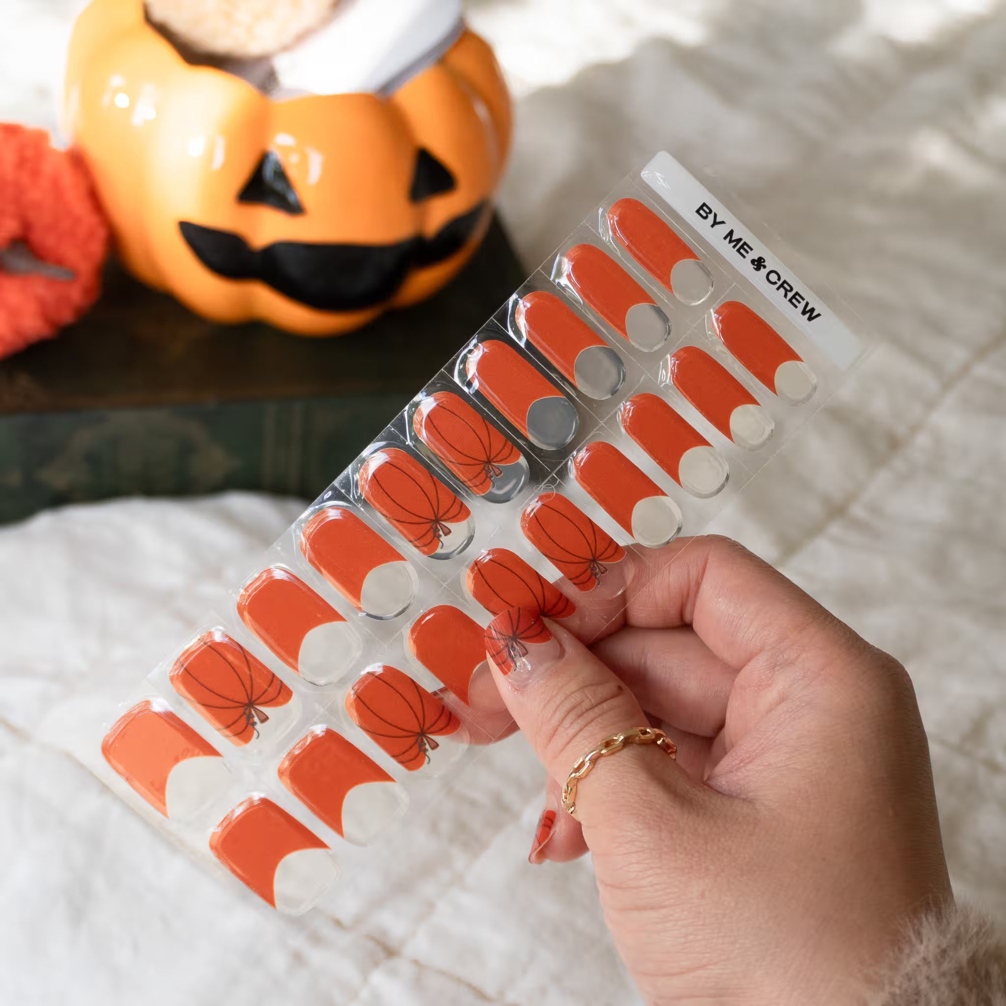 Pumpkin Pie DIY Semi Cured Gel Nail Stickers-9