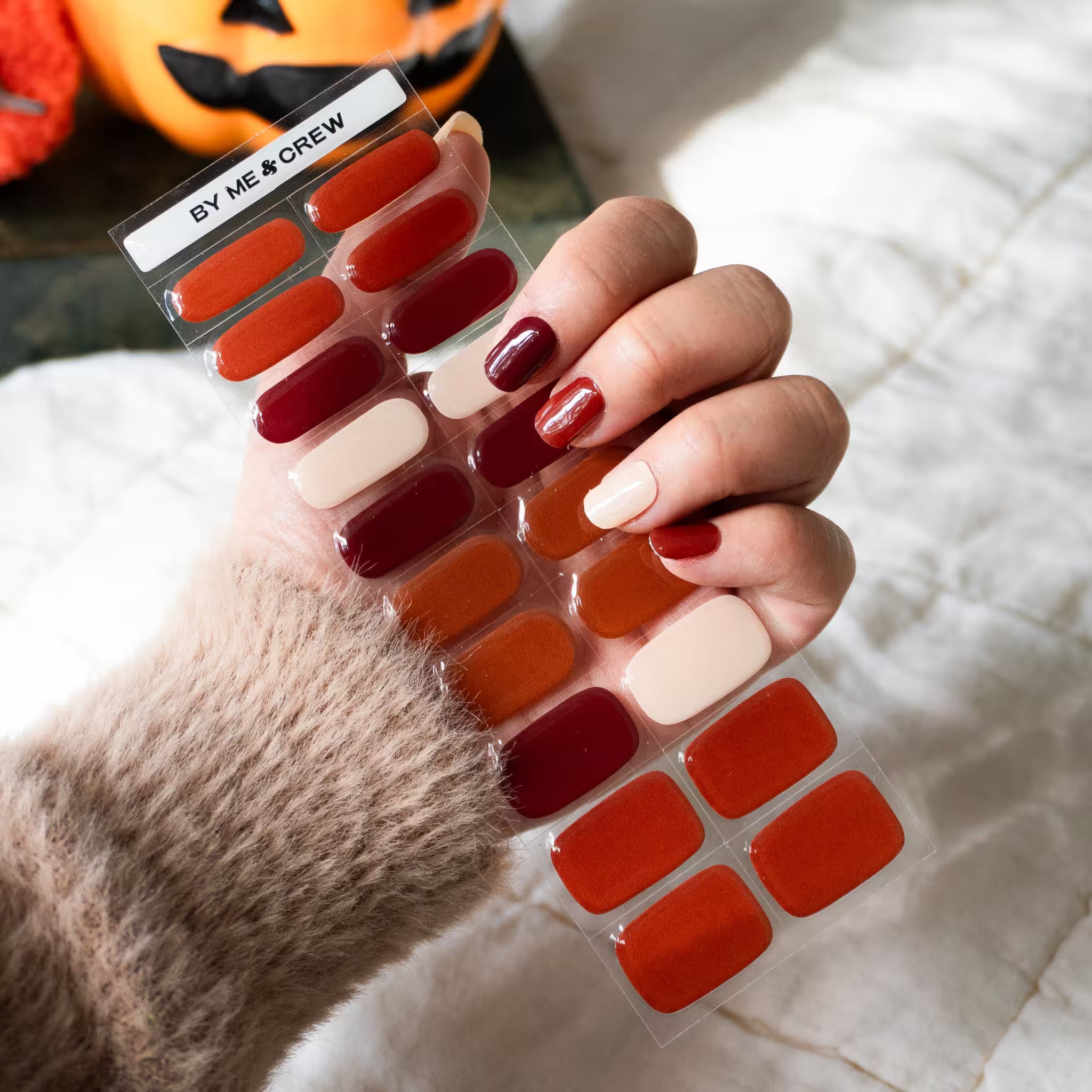 Pumpkin Spice DIY Semi Cured Gel Nail Stickers-3