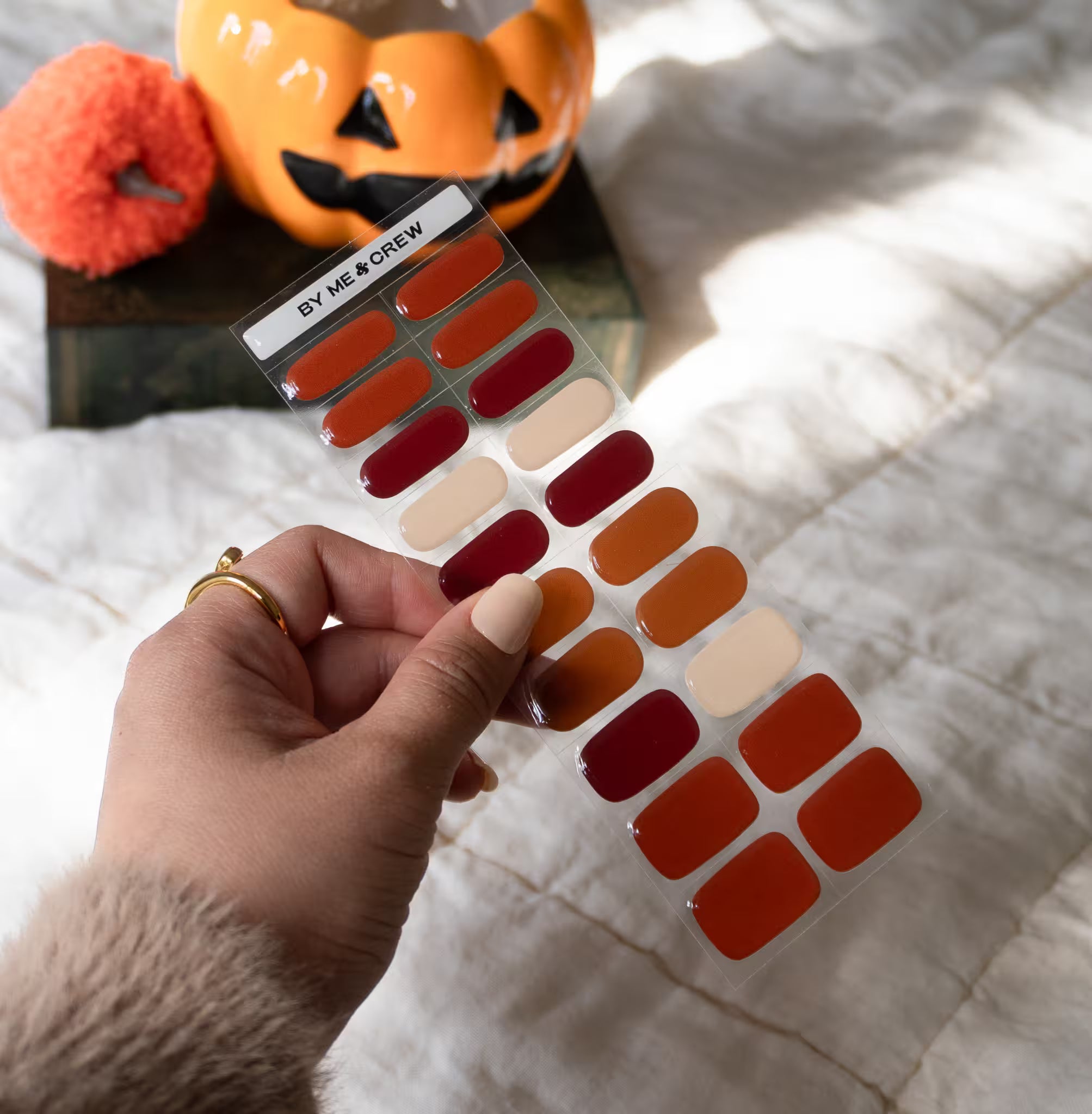 Pumpkin Spice DIY Semi Cured Gel Nail Stickers-4