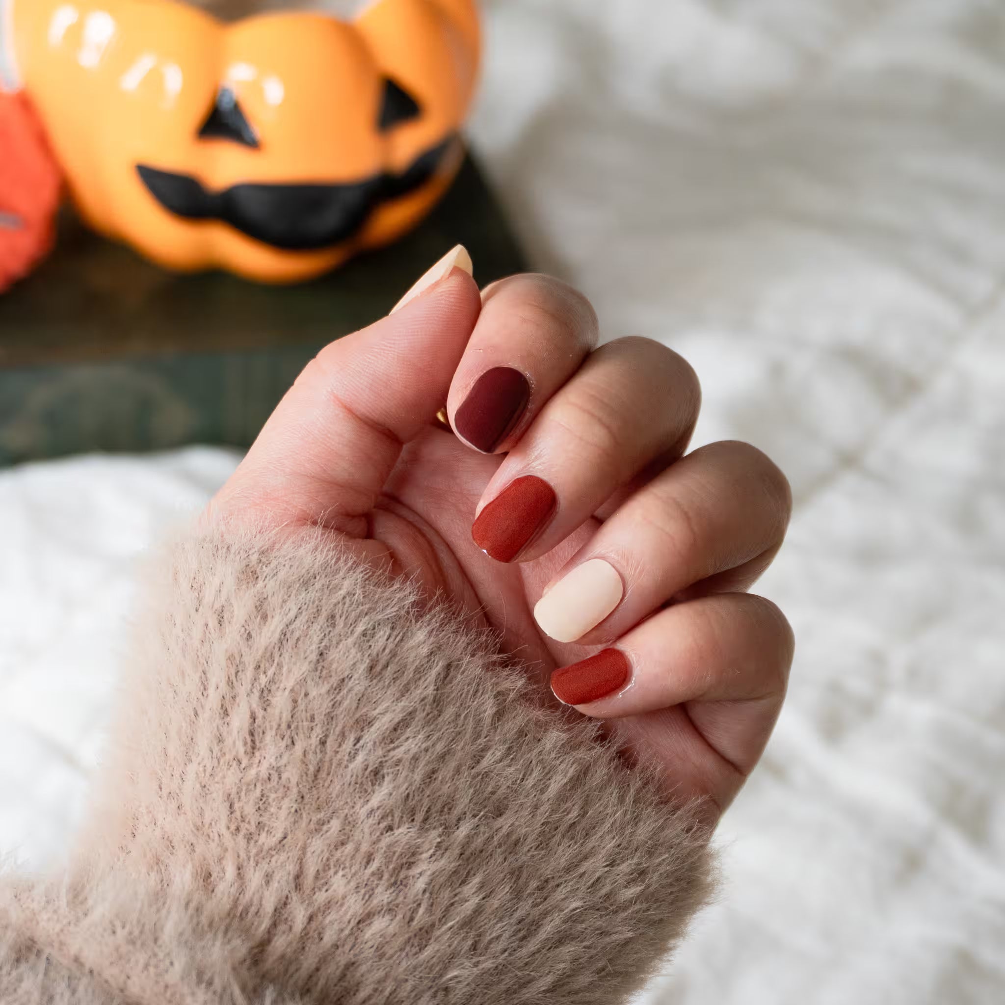 Pumpkin Spice DIY Semi Cured Gel Nail Stickers-5