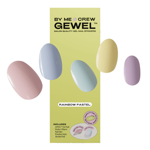 Rainbow Pastel Semi Cured Gel Nail Stickers