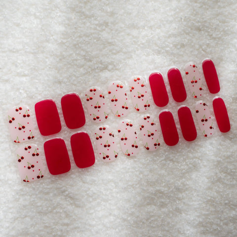 Cheri Cherry Red DIY Semicured Gel Nail Stickers Kit