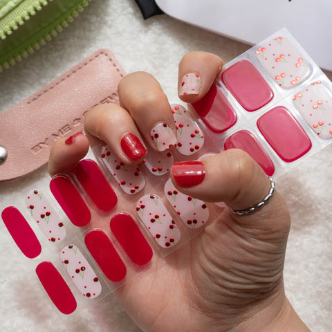 Cheri Cherry Red DIY Semi Cured Gel Nail Stickers