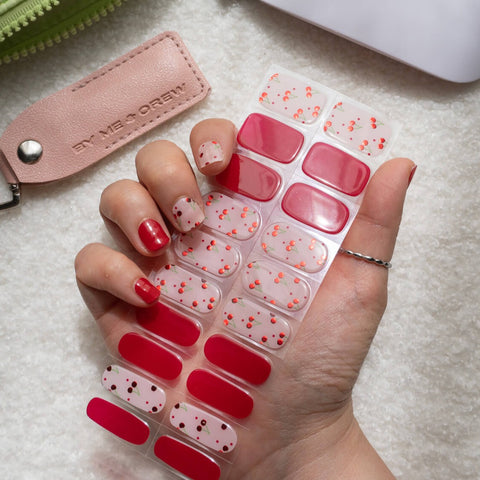 Cheri Cherry Red DIY Semi Cured Gel Nail Stickers