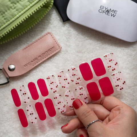 Cheri Cherry Red DIY Semi Cured Gel Nail Stickers