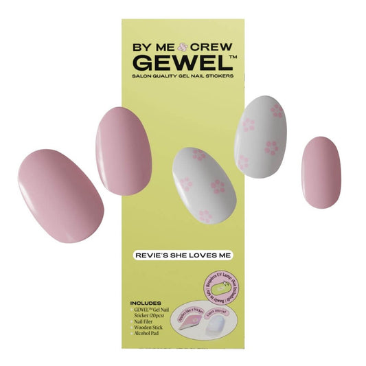 [REVIE JANE] She Loves Me (Floral) GEWEL Semicured Gel Nail Stickers Kit