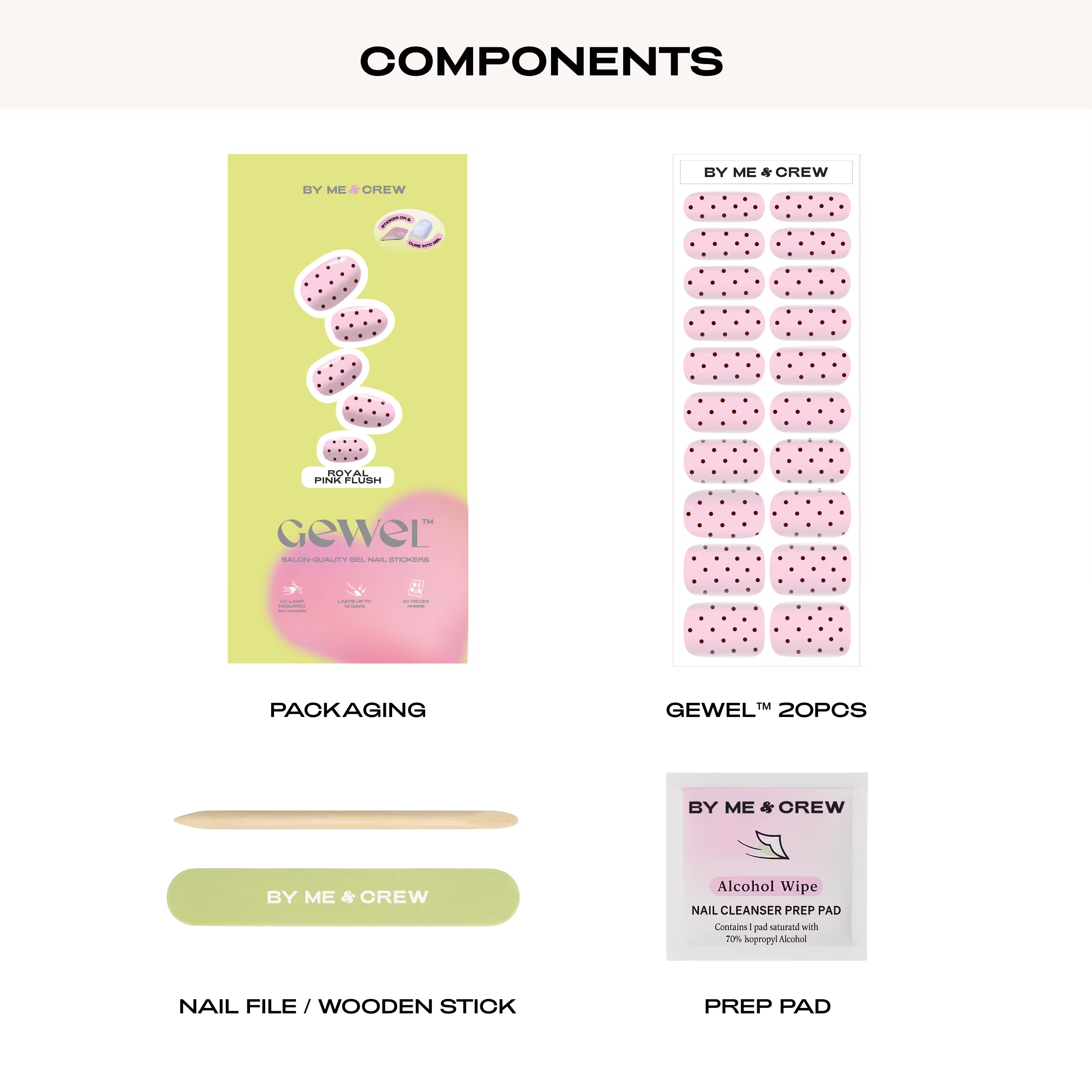 Royal Pink Flush DIY Semi Cured Gel Nail Stickers-2