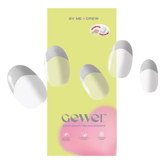 Silver French Tip DIY Semi Cured Gel Nail Stickers