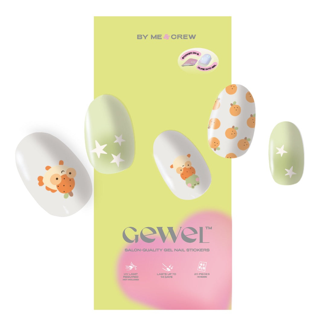 Uncomfy's Tangerine Maxine DIY Semi Cured Gel Nail Stickers