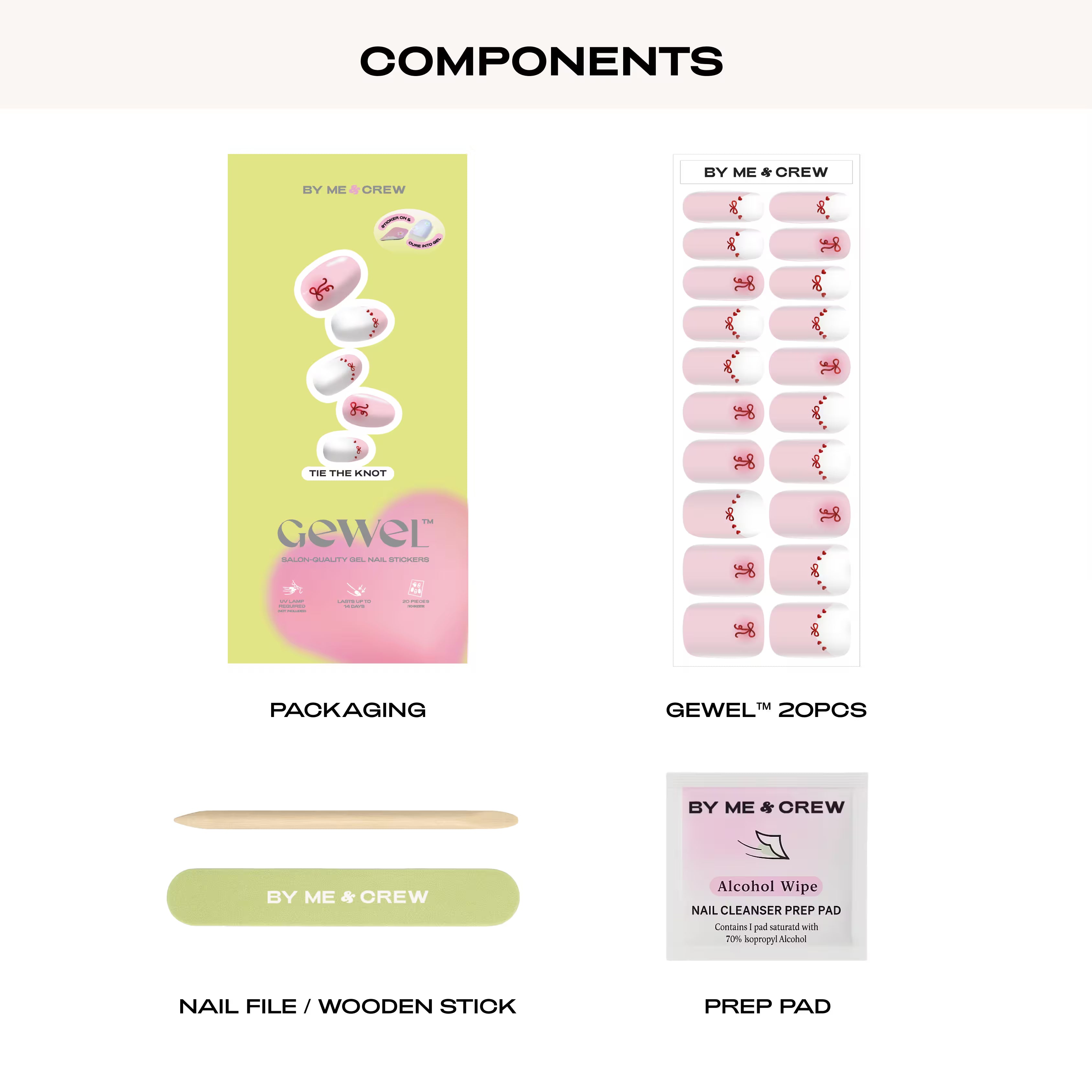 Tie The Knot (French Tip) DIY Semi Cured Gel Nail Stickers-2