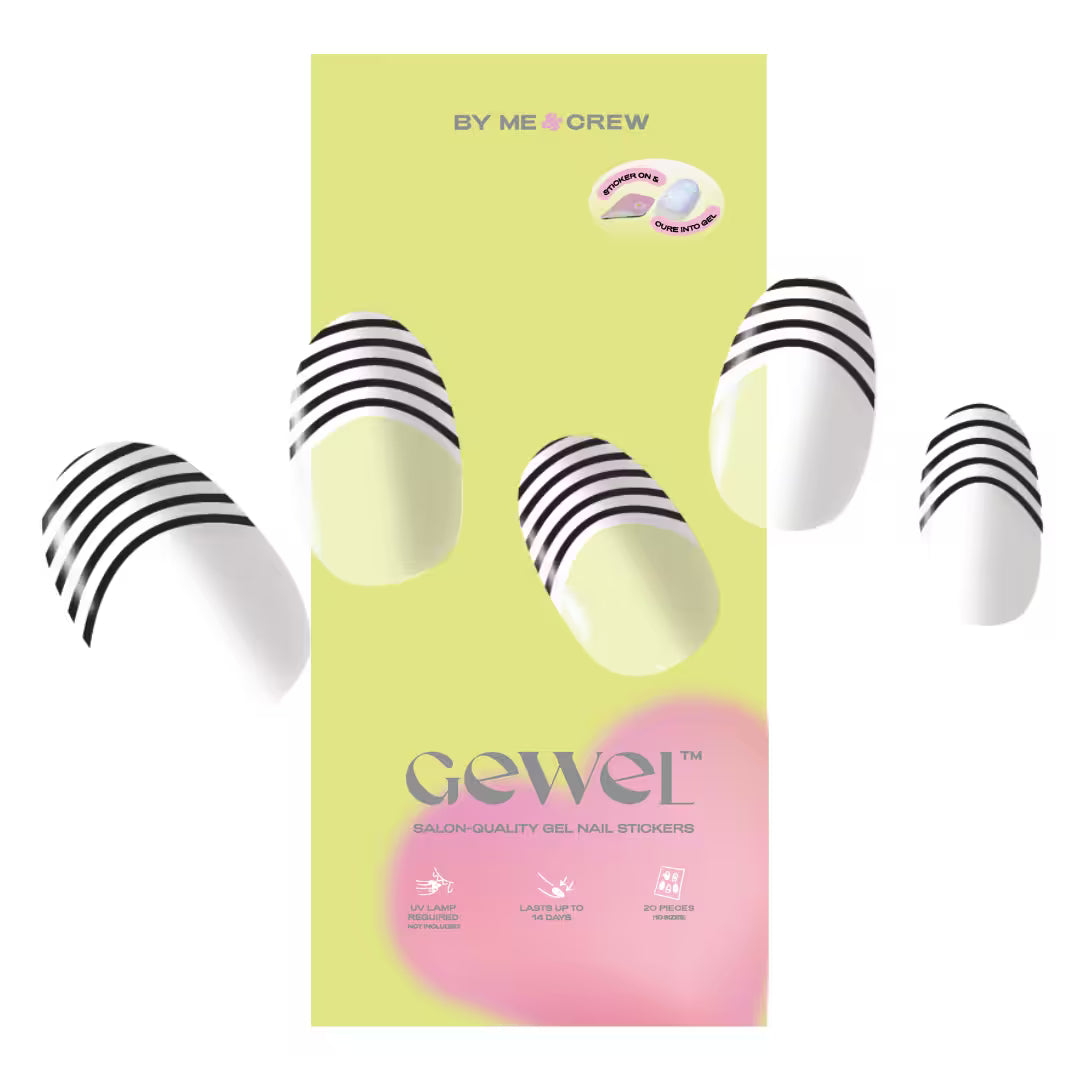 Twisted French Tip DIY Semi Cured Gel Nail Stickers-1