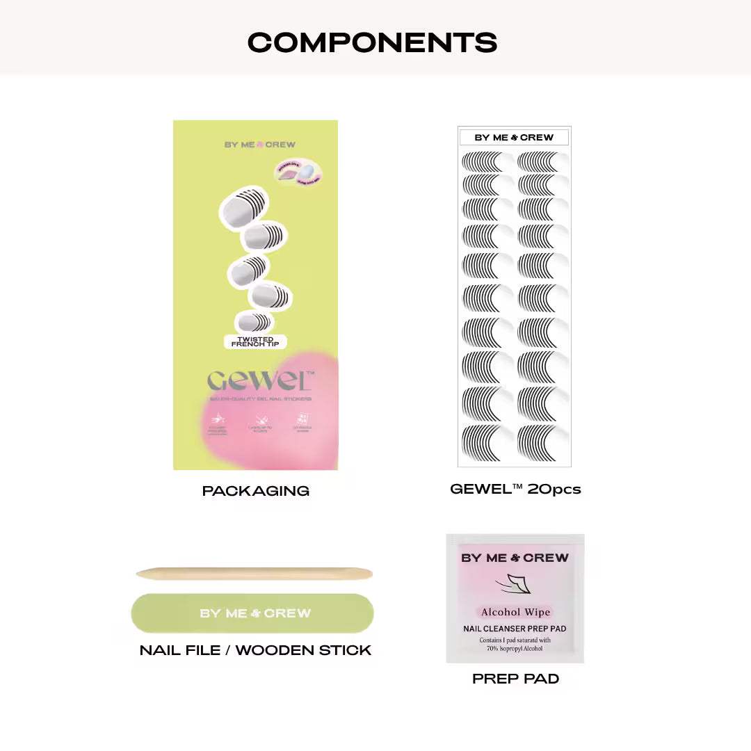 Twisted French Tip DIY Semi Cured Gel Nail Stickers-2