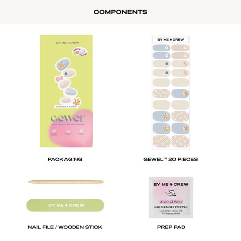 Uncomfy's Babushka Bunny DIY Semi Cured Gel Nail Stickers