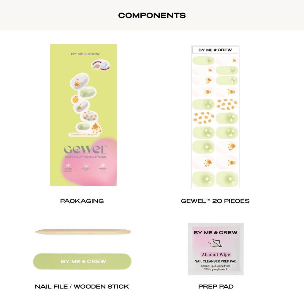 Uncomfy's Tangerine Maxine DIY Semi Cured Gel Nail Stickers