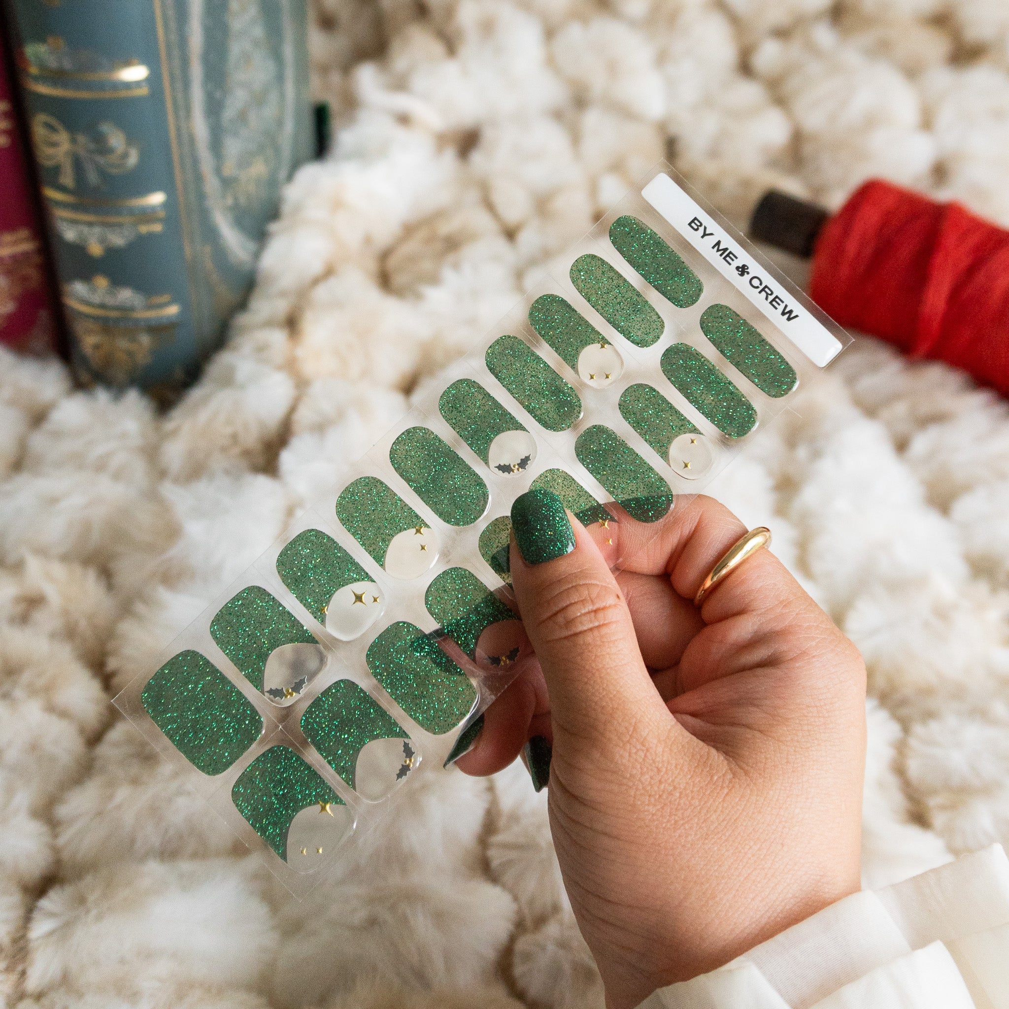 Under the Mistletoe DIY Semi Cured Gel Nail Stickers-5