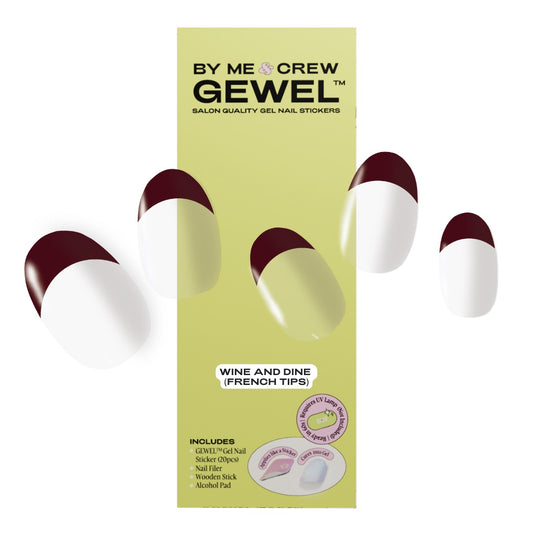 Wine and Dine (French Tip) DIY Semi Cured Gel Nail Stickers