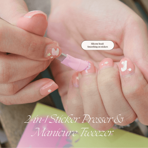 2-IN-1 Sticker Presser & Manicure Tweezer (Starlight Pink)