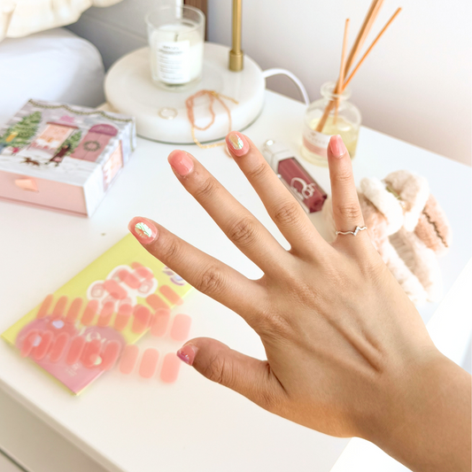 Peach Icecicle Semi Cured Gel Nail Stickers