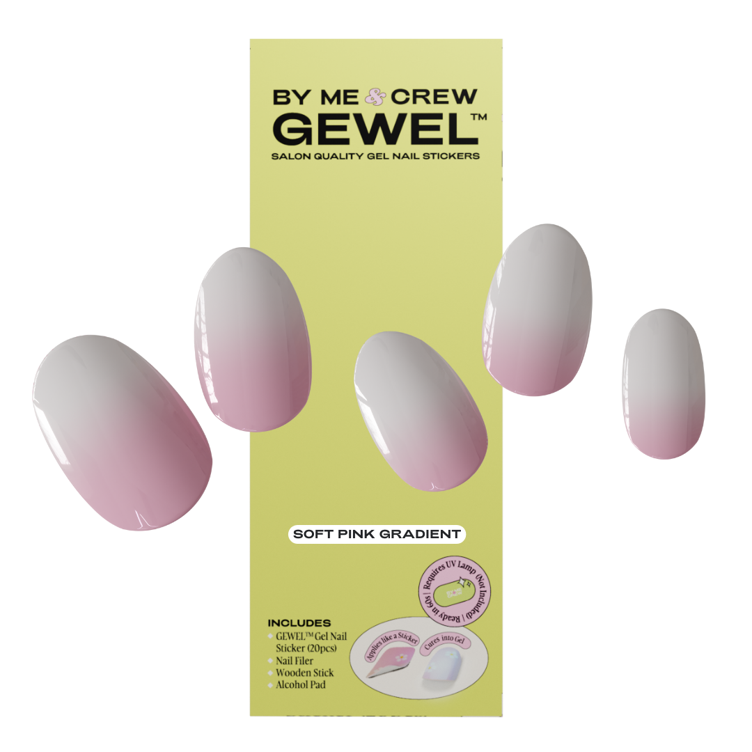 Soft Pink Gradient DIY Semi Cured Gel Nail Stickers