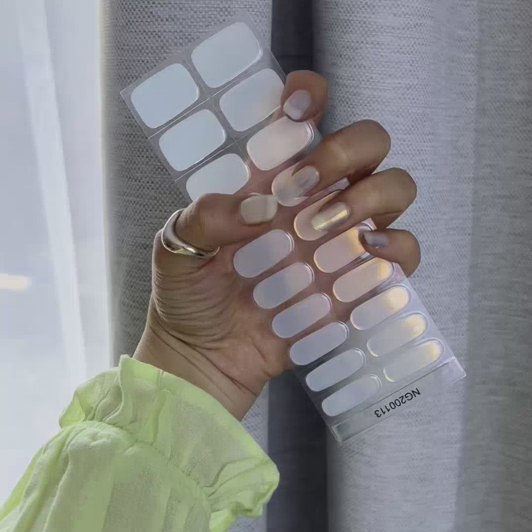 Iridescent Champagne DIY Semi Cured Gel Nail Stickers