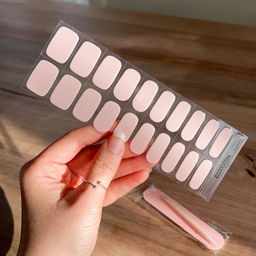 Pale Pink Semicured DIY Gel Nail Stickers Kit