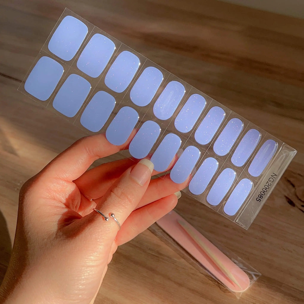 Peritwinkle Blue Semicured DIY Gel Nail Stickers Kit
