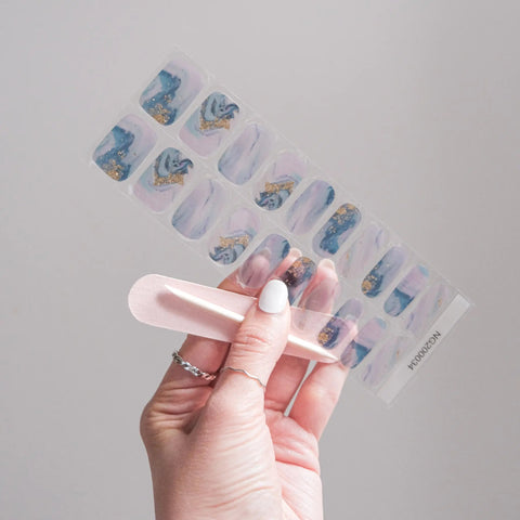 Marbled Blues Semicured Gel Nails Kit