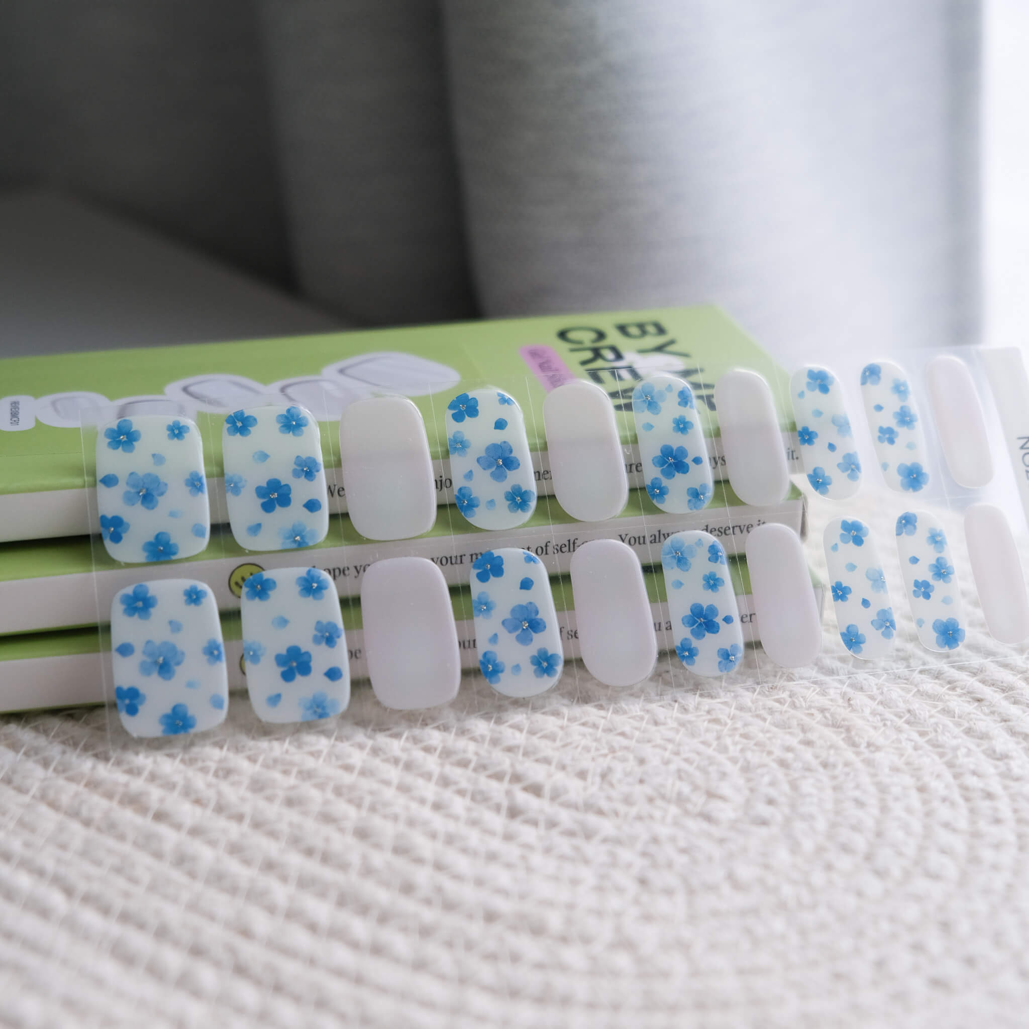 Porcelain Florals Semi Cured Gel Nail Stickers