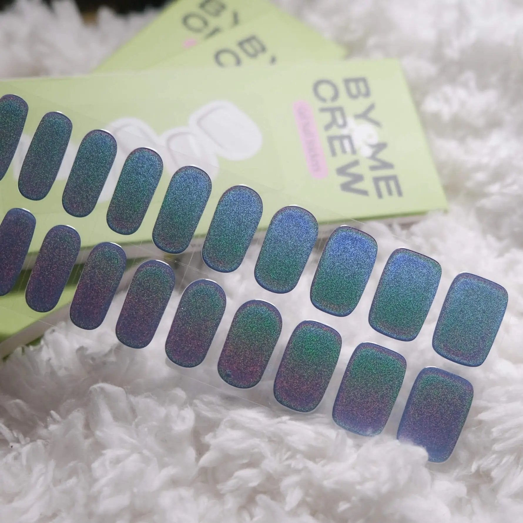 Holographic Blue Semi Cured Gel Nail Stickers