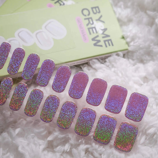Holographic Pink Semi Cured Gel Nail Stickers